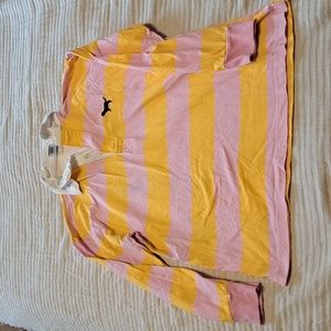 PINK striped collared shirt